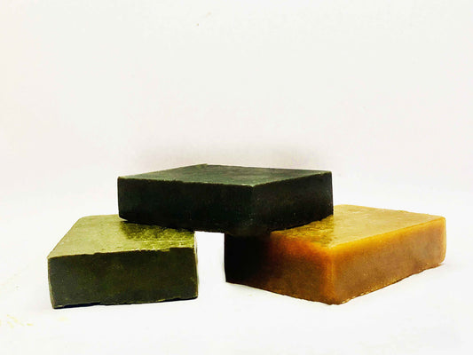 🍊☕🌑 Herbal Glow Soap Bundle – Orange, Charcoal & Coffee Bloom N Bliss